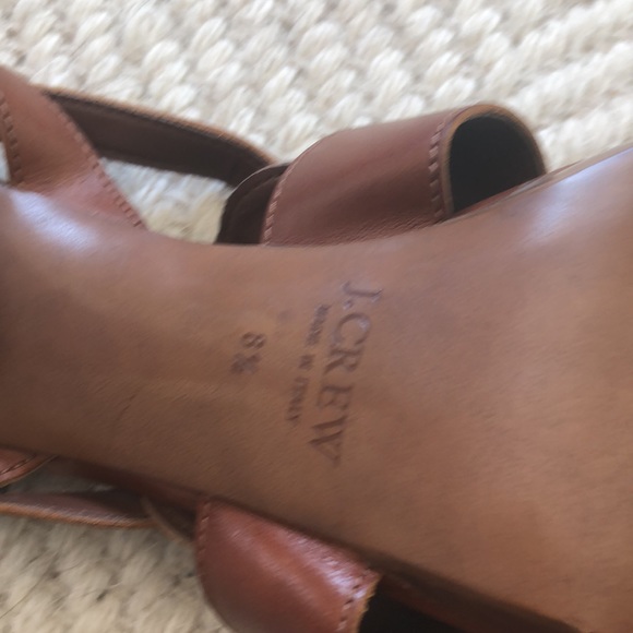 J Crew brown leather high heeled shoes Sz 8 1/2 - Picture 3 of 7